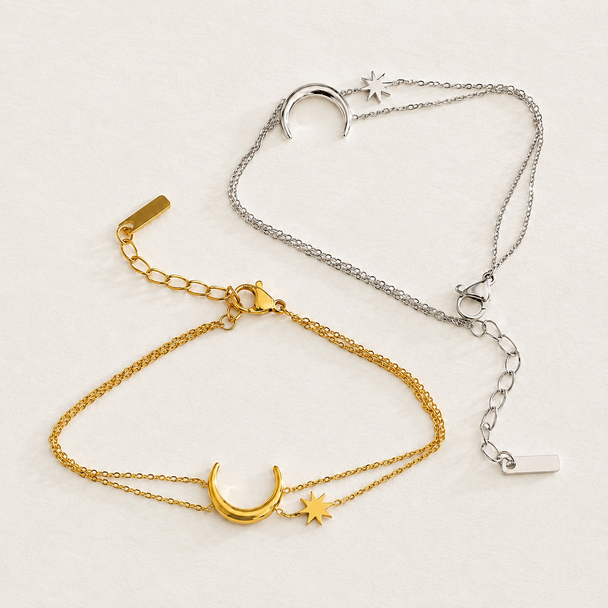 Moon & Star Layered Bracelet