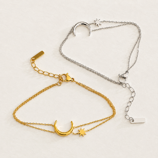 Moon & Star Layered Bracelet