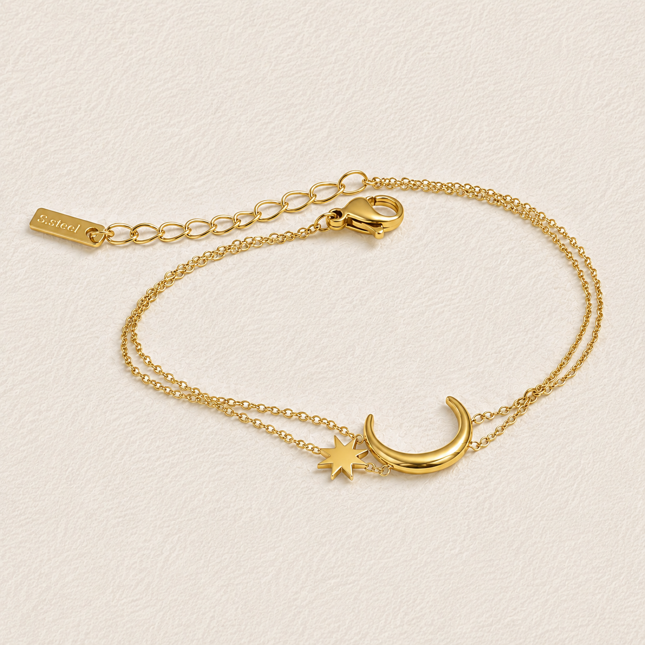 Moon & Star Layered Bracelet