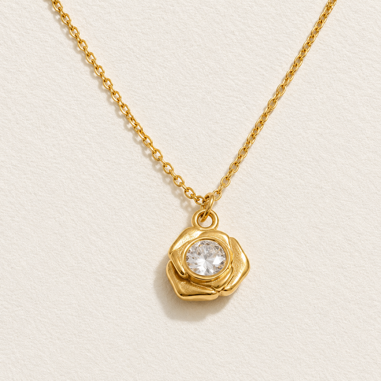 Crystal Flower Pendant Necklace