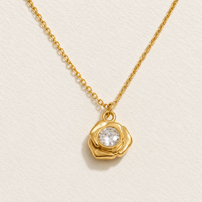 Crystal Flower Pendant Necklace