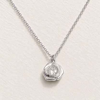 Crystal Flower Pendant Necklace