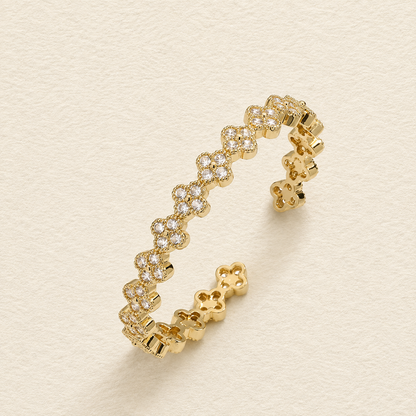 Floral Crystal Cuff Bracelet