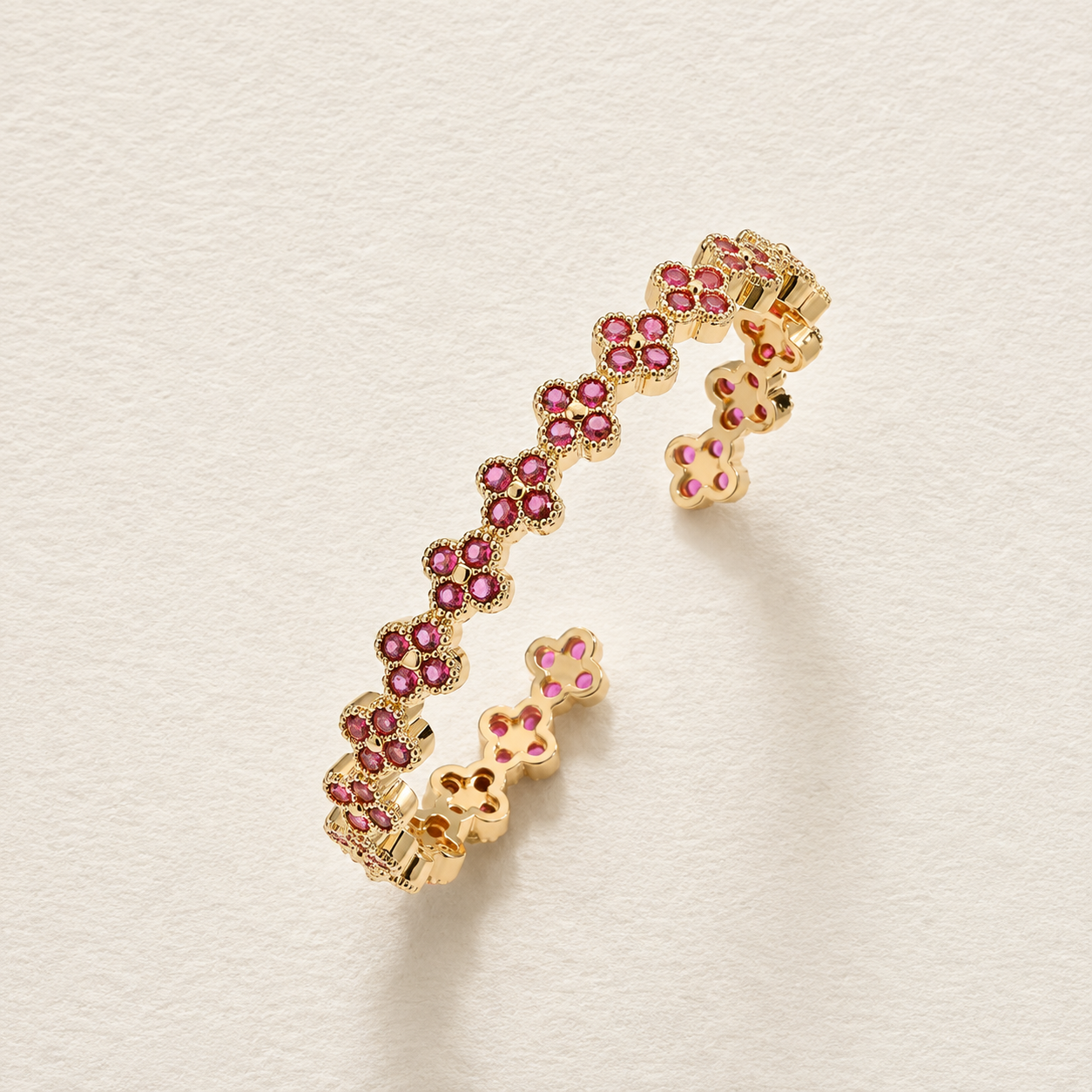 Floral Crystal Cuff Bracelet