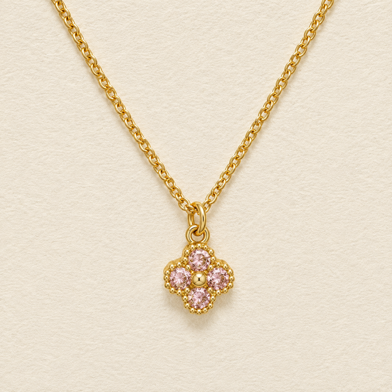 Floral Crystal Pendant Necklace