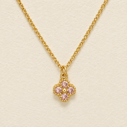 Floral Crystal Pendant Necklace