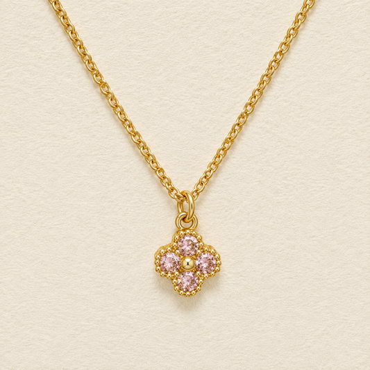 Floral Crystal Pendant Necklace