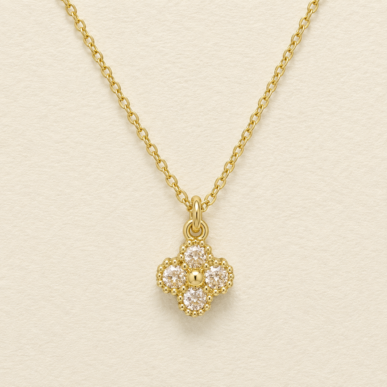 Floral Crystal Pendant Necklace