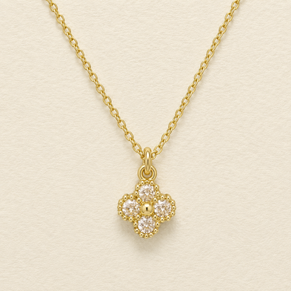 Floral Crystal Pendant Necklace