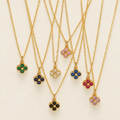 Floral Crystal Pendant Necklace