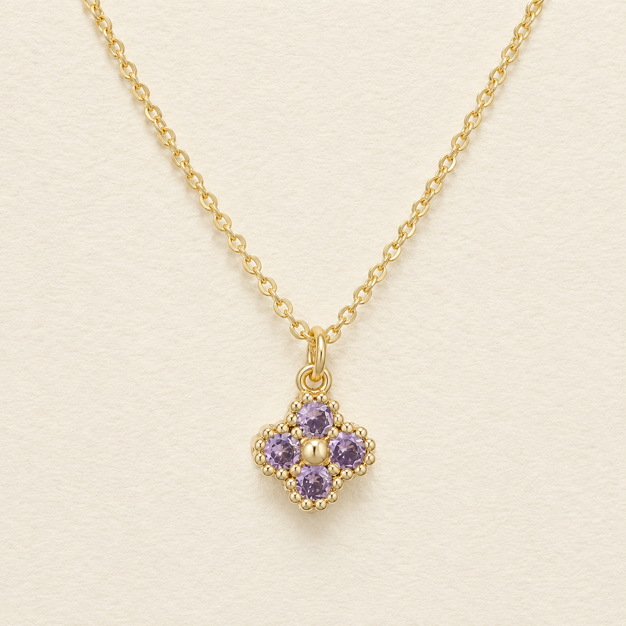 Floral Crystal Pendant Necklace
