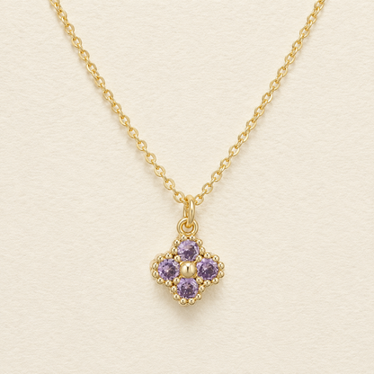 Floral Crystal Pendant Necklace
