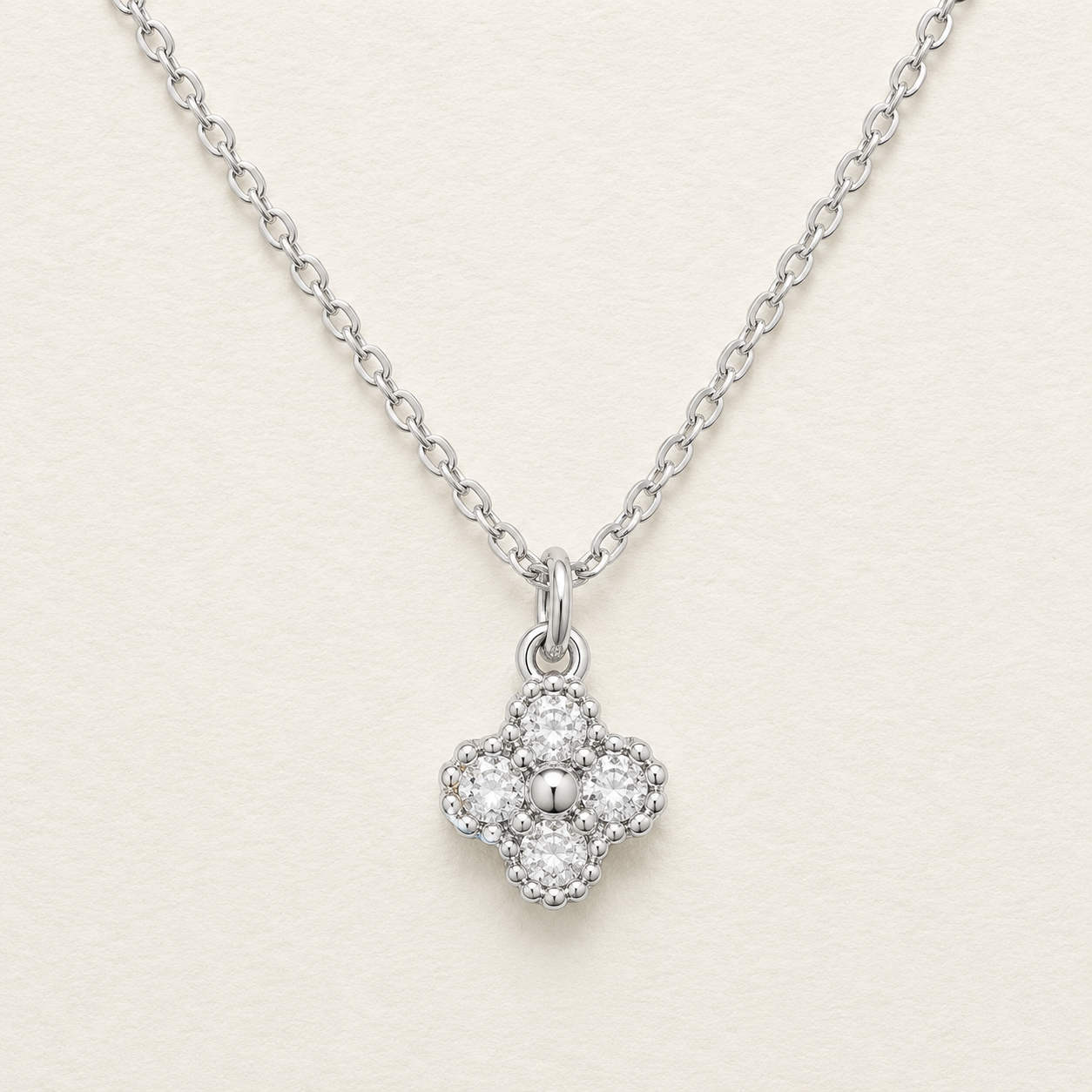 Floral Crystal Pendant Necklace