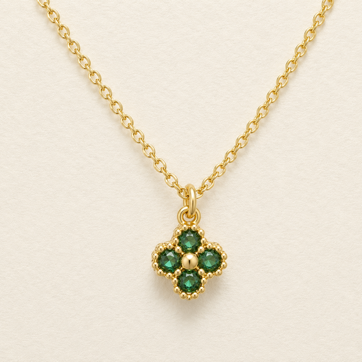 Floral Crystal Pendant Necklace