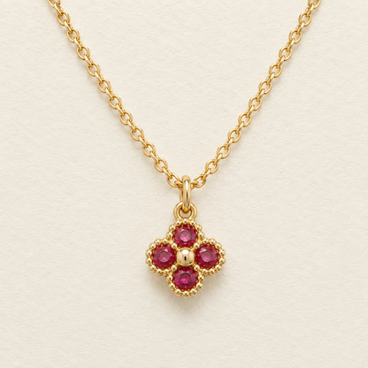 Floral Crystal Pendant Necklace