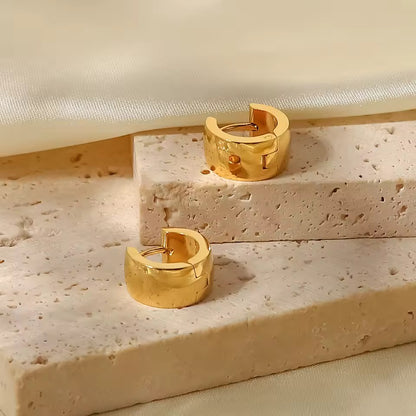 Gold Chunky Huggie Earrings