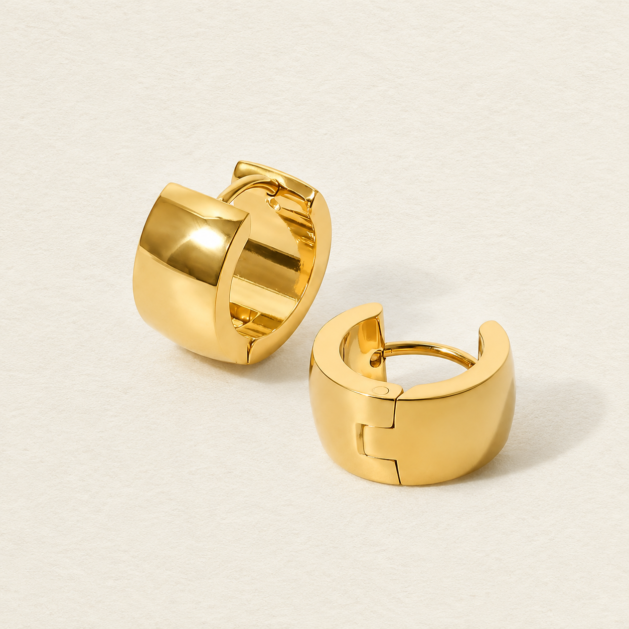 Gold Chunky Huggie Earrings