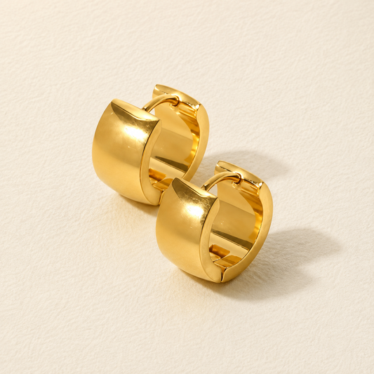 Gold Chunky Huggie Earrings