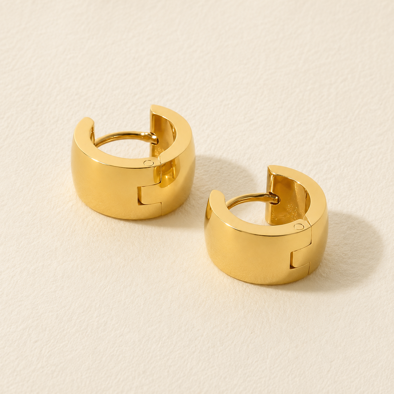 Gold Chunky Huggie Earrings