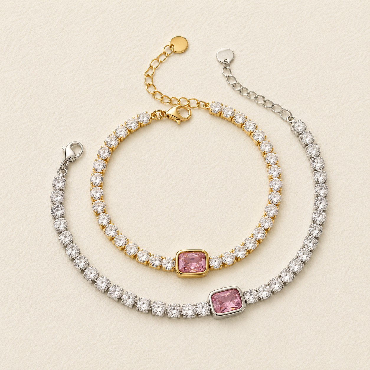 Rosalind Pink Crystal Tennis Bracelet