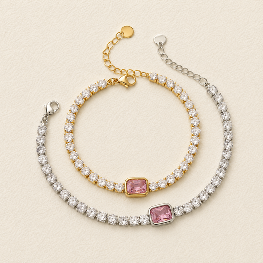 Rosalind Pink Crystal Tennis Bracelet