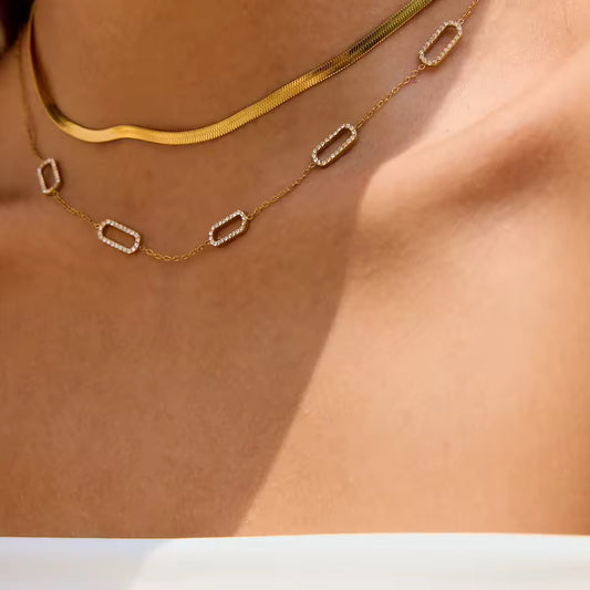 Aurelia Crystal Link Necklace