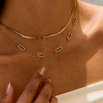 Aurelia Crystal Link Necklace