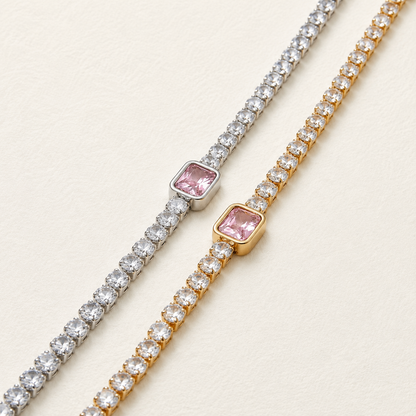 Rosalind Pink Crystal Tennis Bracelet