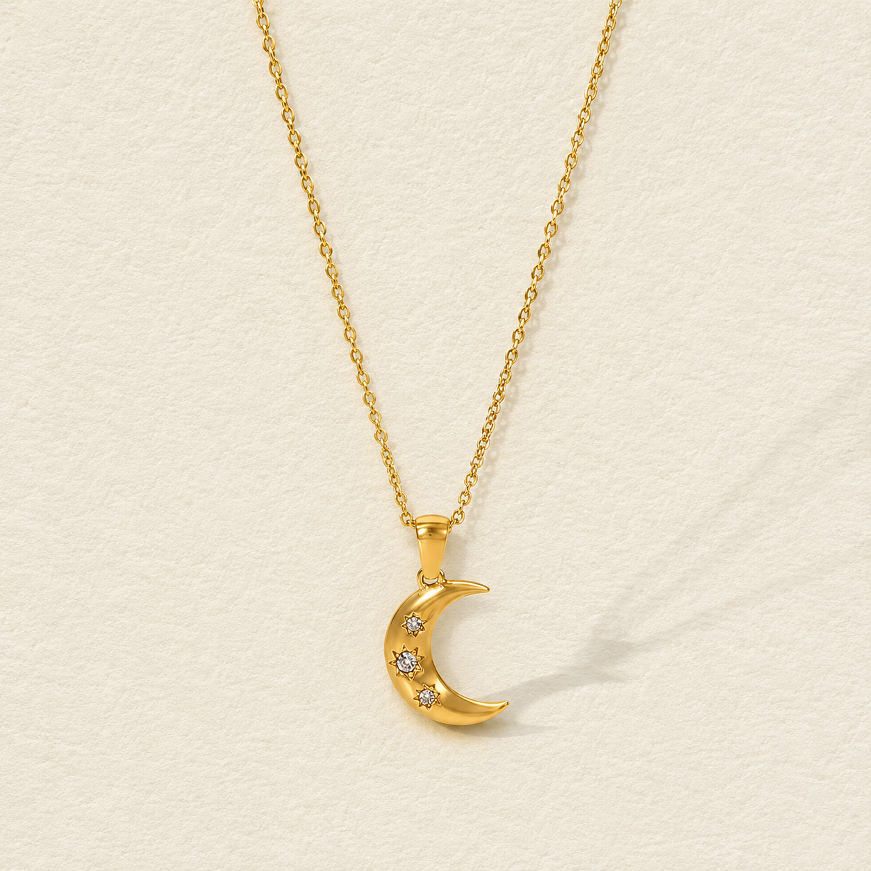 Celestine Crystal Moon Necklace