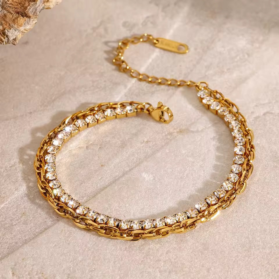 Vivienne Double Layer Crystal Bracelet