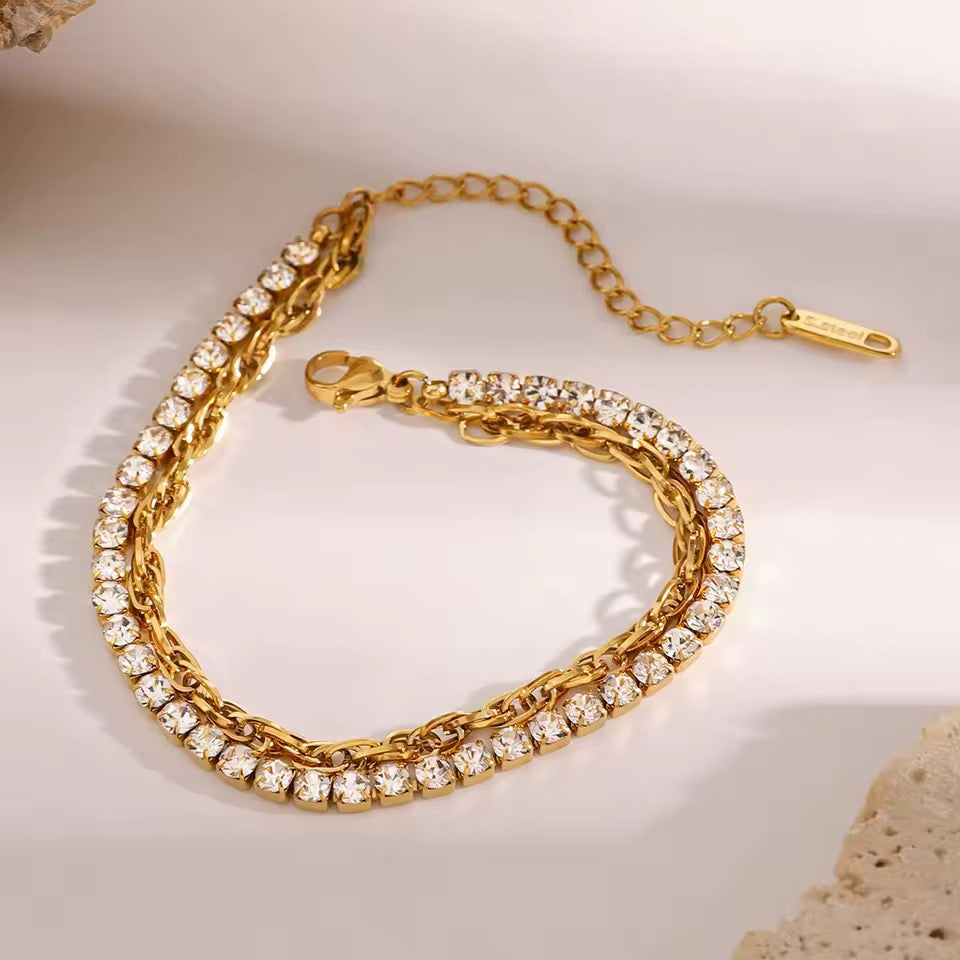 Vivienne Double Layer Crystal Bracelet