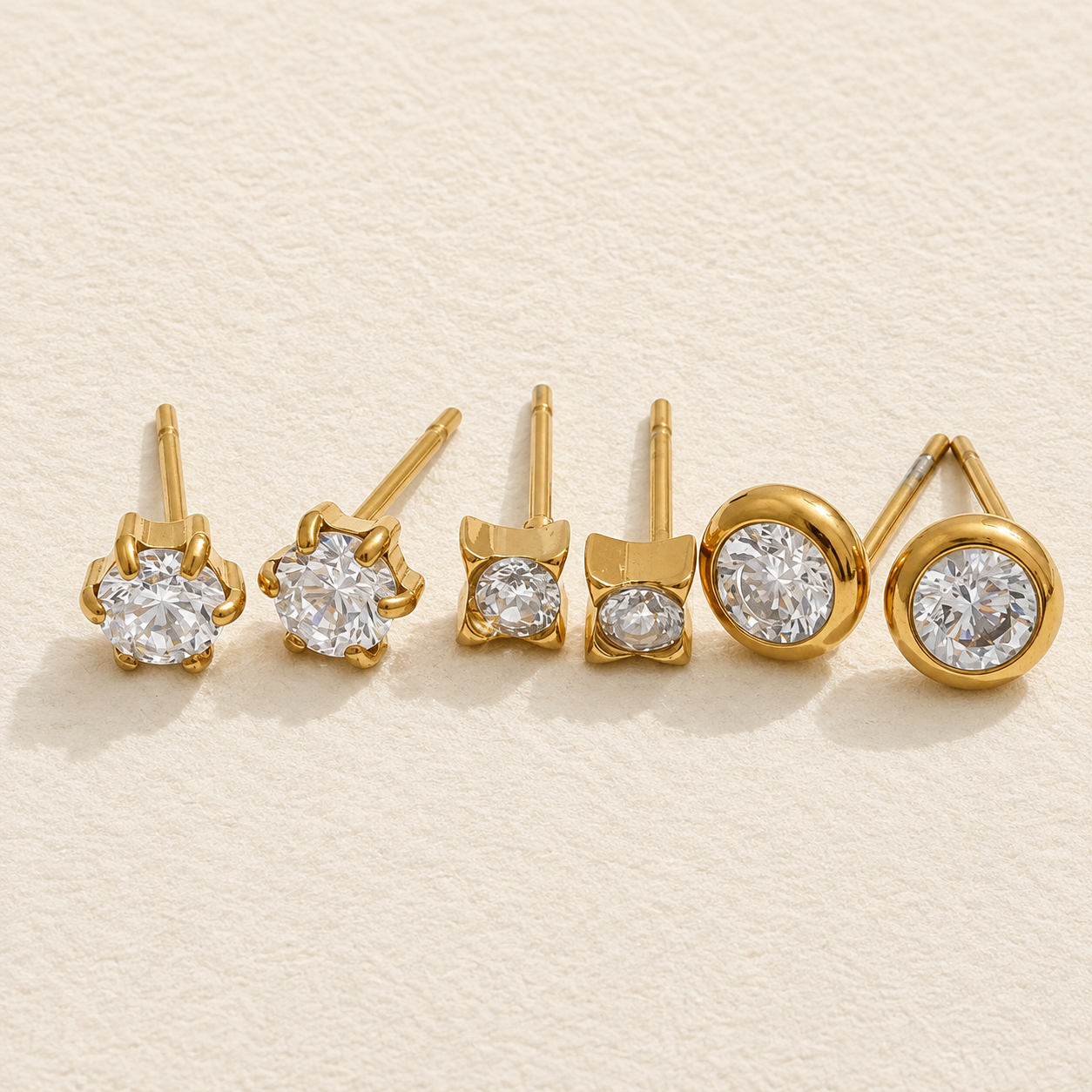 Genevieve Trio Crystal Stud Set