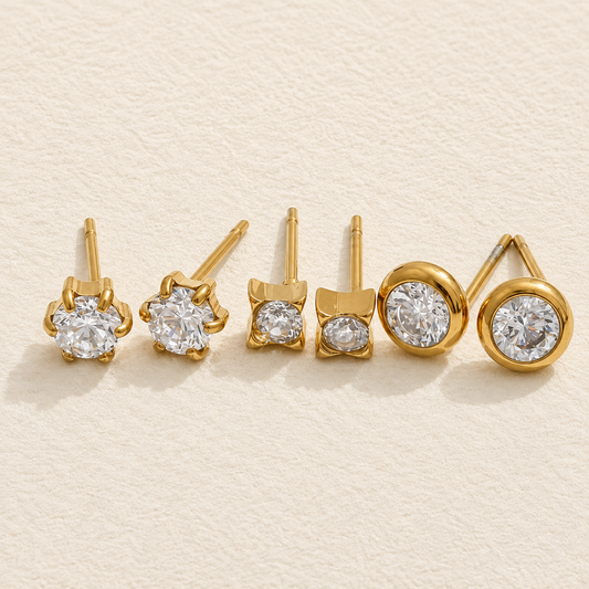 Genevieve Trio Crystal Stud Set