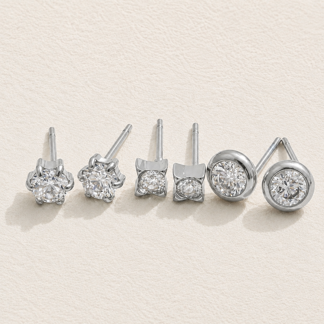 Genevieve Trio Crystal Stud Set