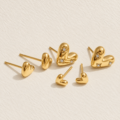 Colette Heart Stud Earring Set