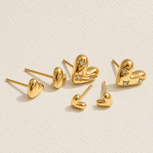 Colette Heart Stud Earring Set