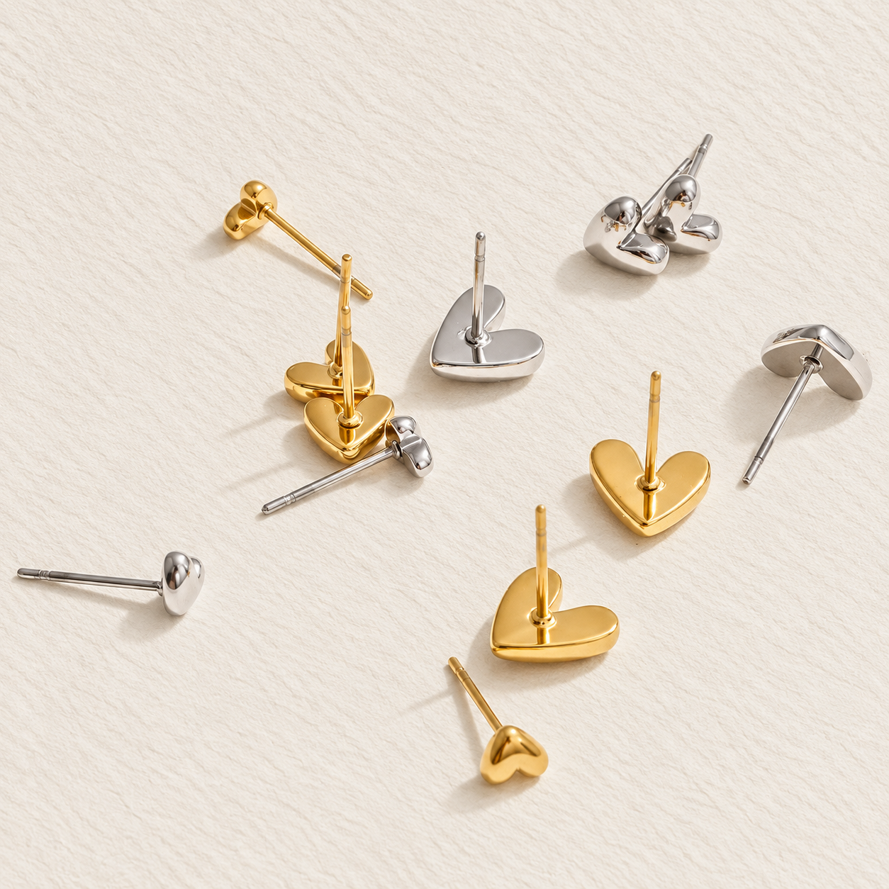 Colette Heart Stud Earring Set