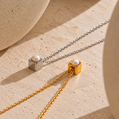 Lisette Pearl Square Necklace