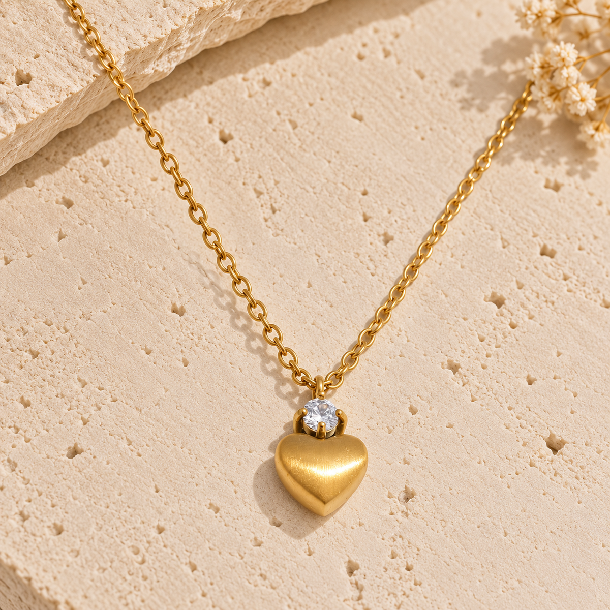 Céline Crystal Heart Necklace