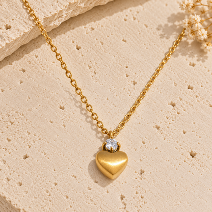 Céline Crystal Heart Necklace