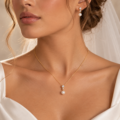 ISADORA PEARL DROP JEWELLERY SET