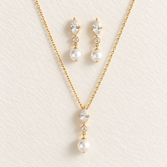 VALENTINA MARQUISE PEARL JEWELLERY SET