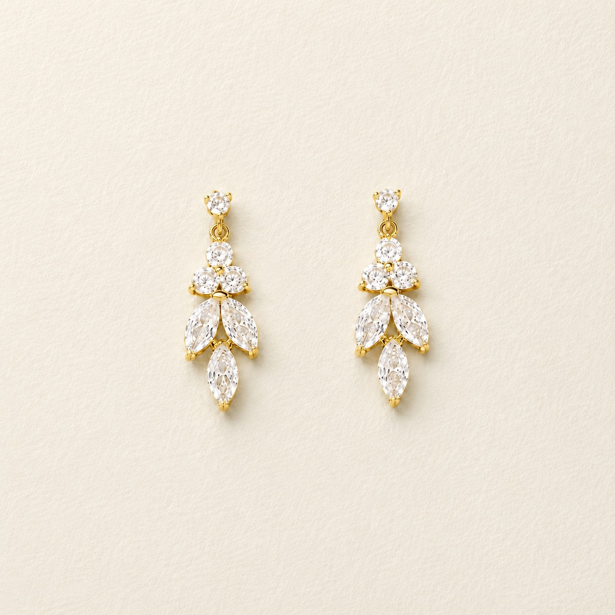 Boucles d'oreilles Daisy Gold Leaf CZ
