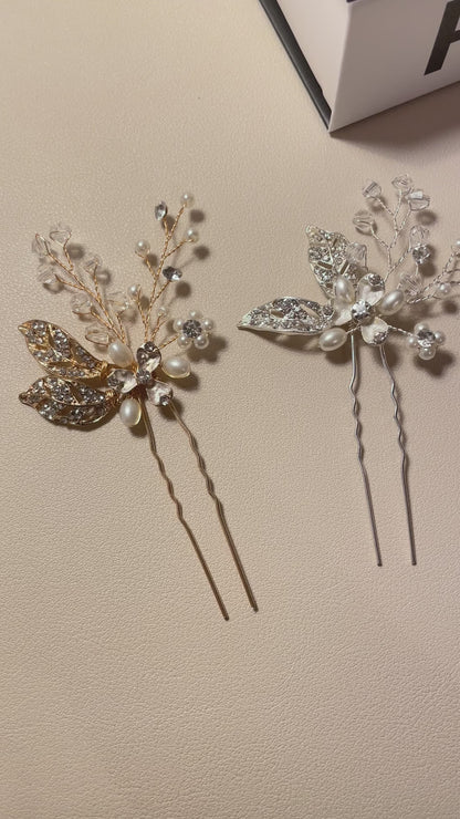 Épingles à cheveux en forme de feuille Nora (lot de 2)